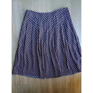 Talbots ditsy polka dot Printed A-Line Pleated skirt Career office flowy staple